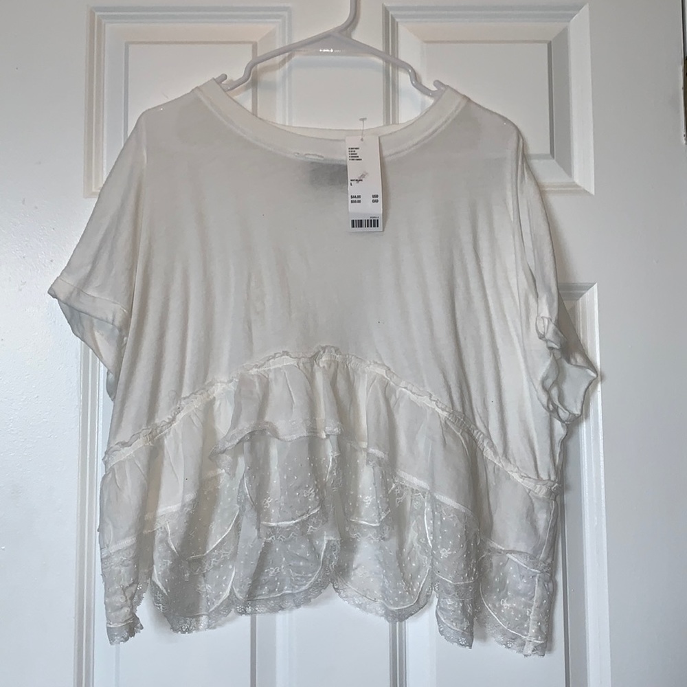 Urban Outfitters white lace cotton crop top